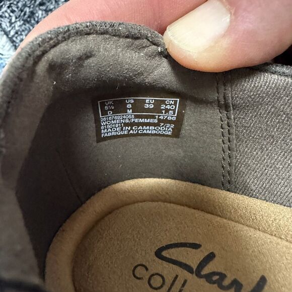 Clarks Collection Calla Style Ruched Slip-On Loafers in Bronze Womens 8 EUC - Picture 8 of 9